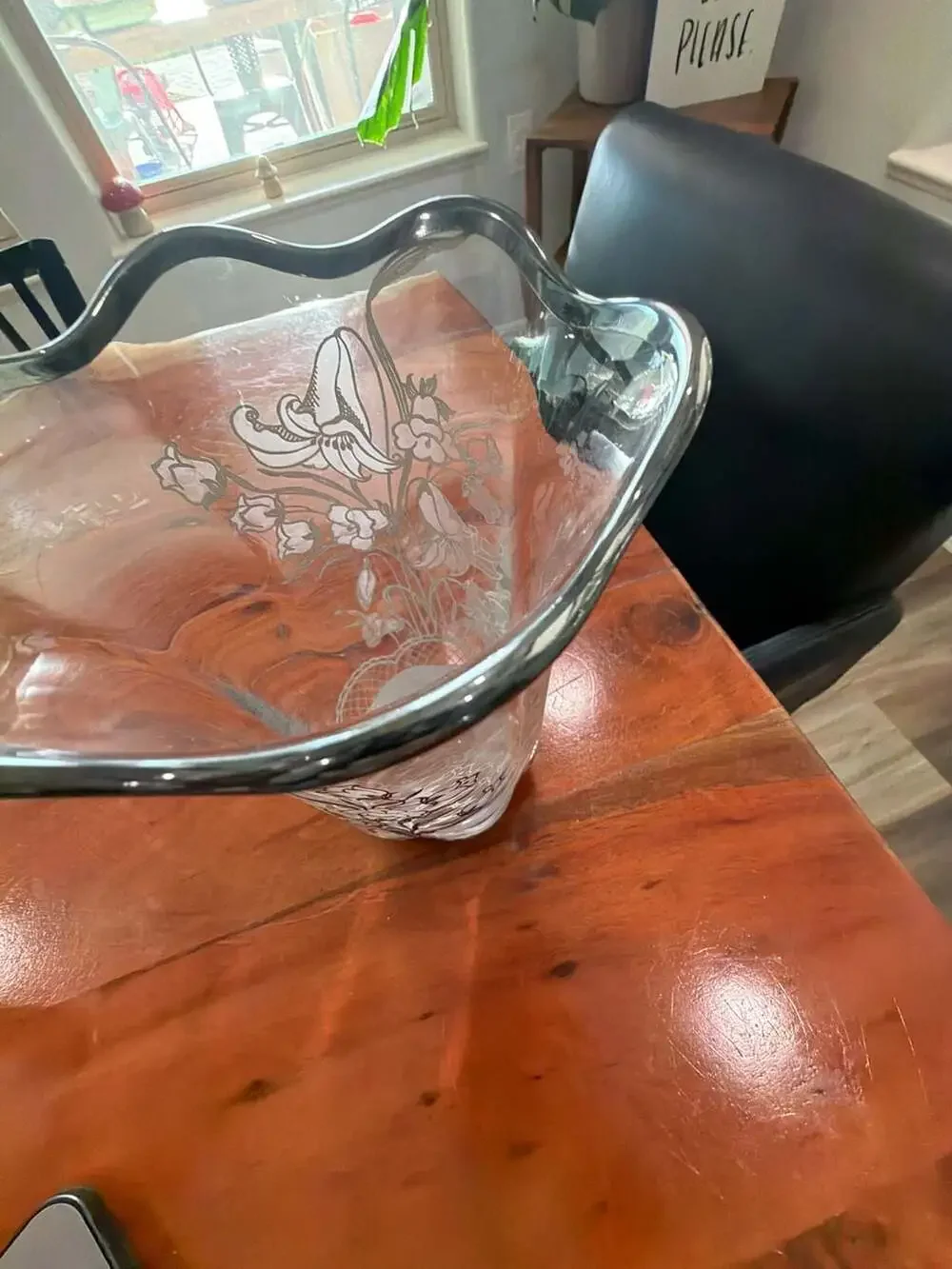 Vintage Duncan Miller Canterbury Vase with Floral Sterling Silver Overlay